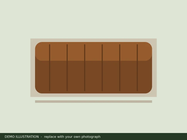 Demo illustration of a sliced loaf of banana bread