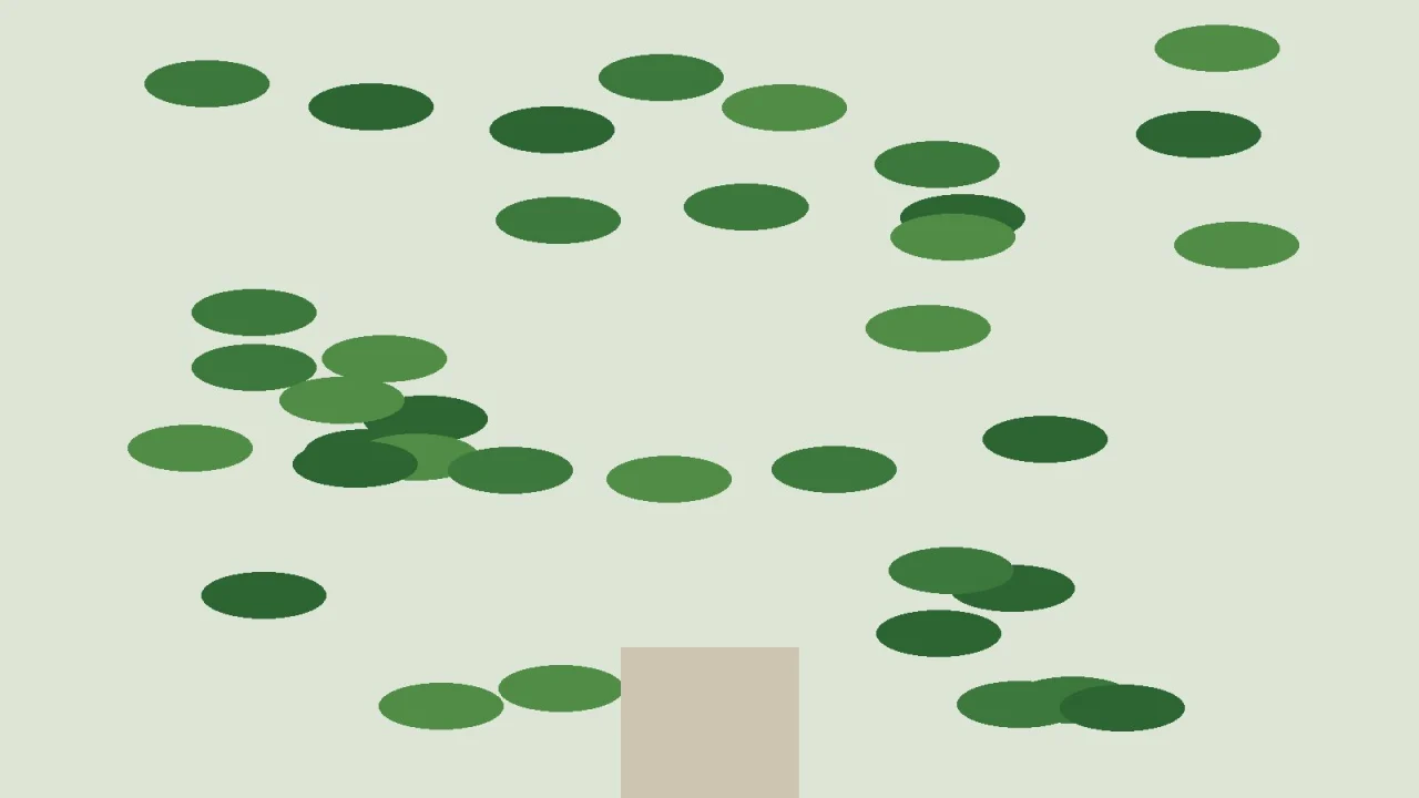Demo illustration of scattered green leaves