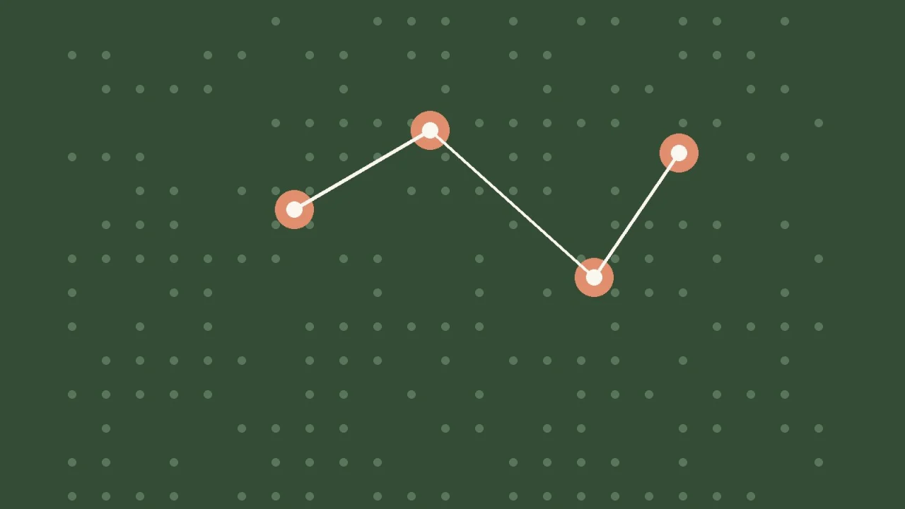 Demo illustration of a dotted map with connected points