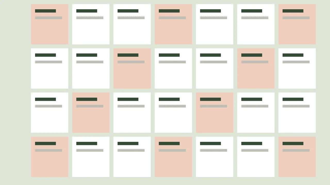 Demo illustration of a weekly planner grid
